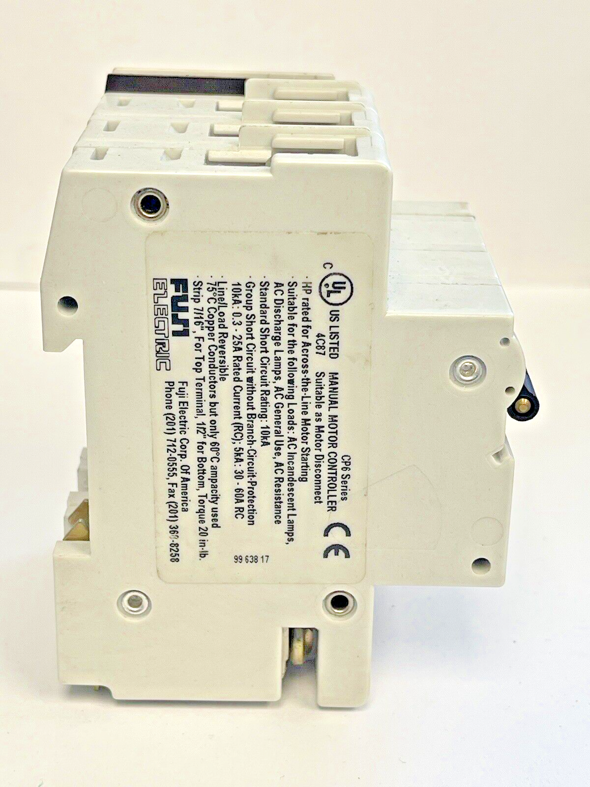FUJI - CP6 3DU5 -5A MANUAL MOTOR CONTROLLER - 480/277 VAC & CP6 H1U AUX CONTACT
