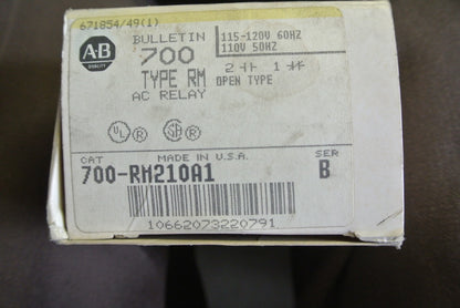 ALLEN-BRADLEY 700-RM210A1 - TYPE RM AC RELAY, OPEN - 115/120V, 60Hz NEW SURPLUS