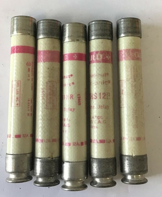 GOULD SHAWMUT TRS12R TRI-ONIC FUSE 12 600VAC TIME DELAY ***LOTOF5***