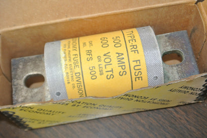 ECONOMY / FPE RFS500 / TYPE RF FUSE / 500A / 600V / NEW SURPLUS