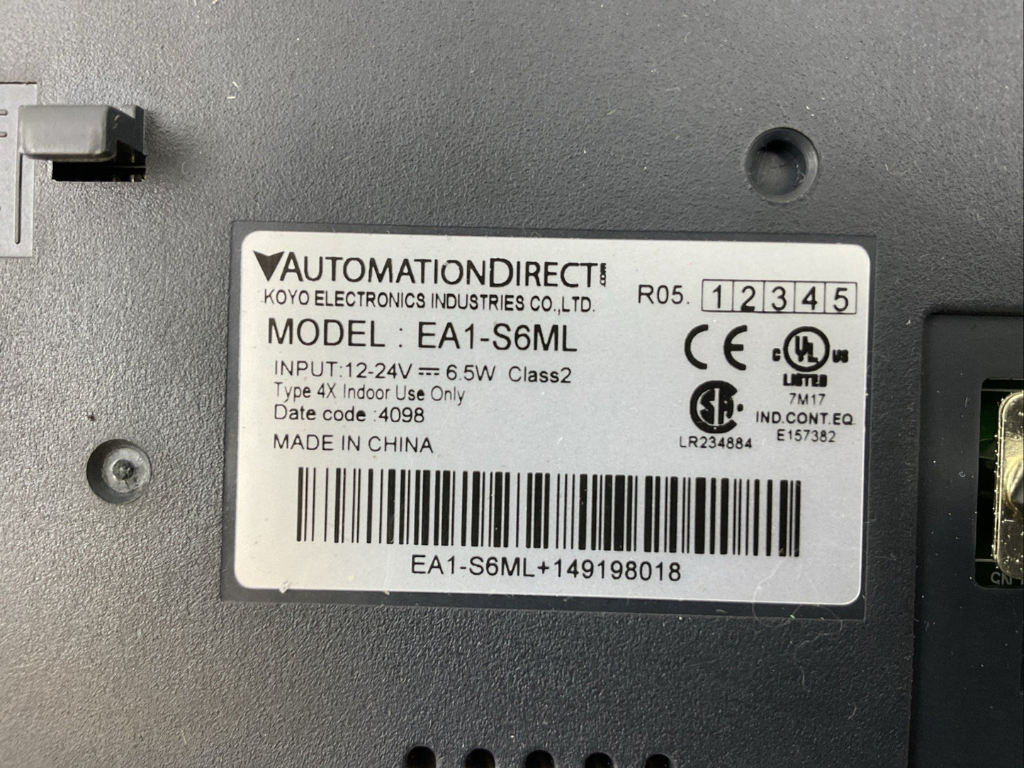 AUTOMATIONDIRECT EA1-S6ML 12-24VDC TOUCH SCREEN