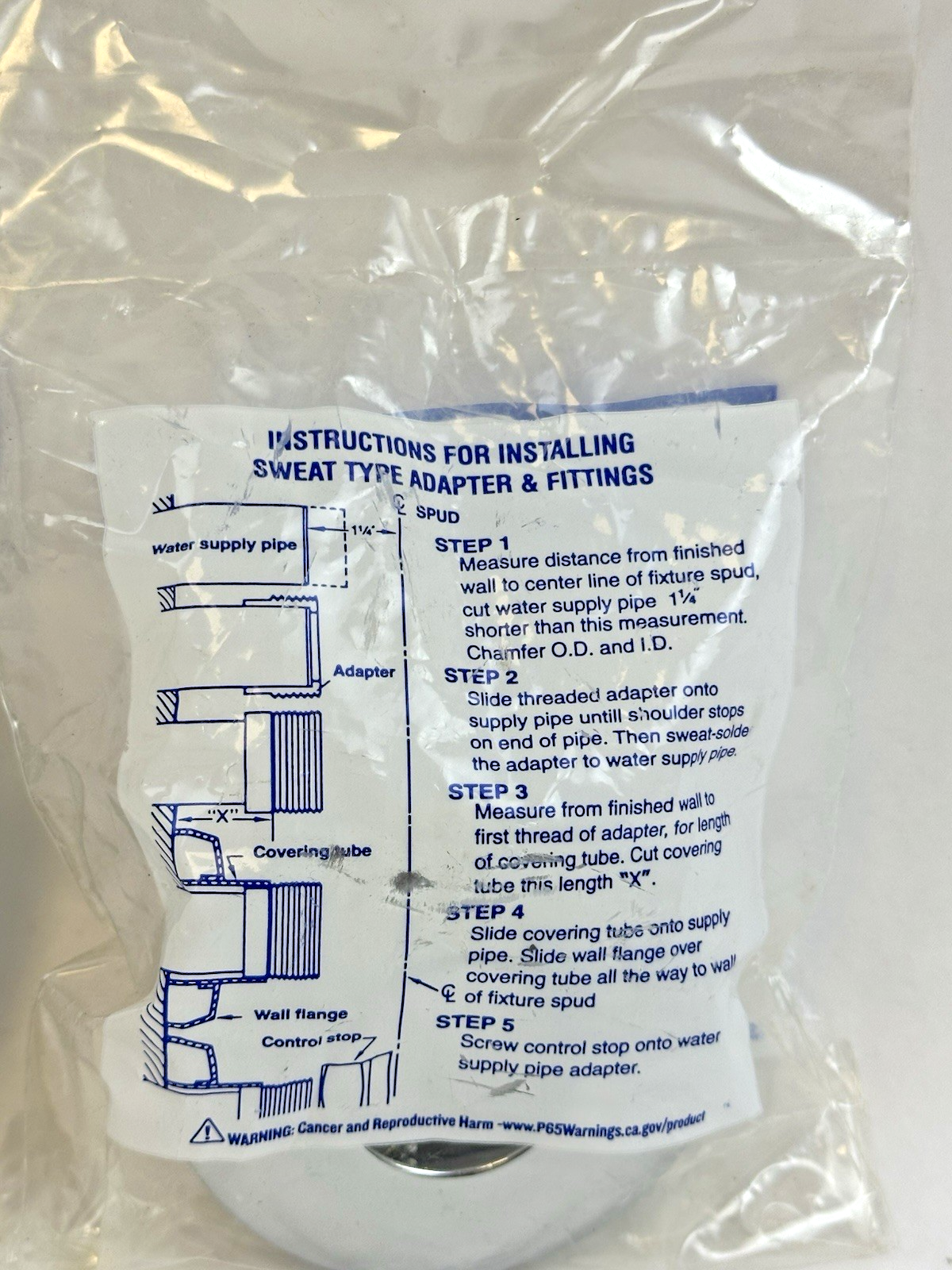 SLOAN H-636-AA SWEAT SOLDER KIT FOR 3/4'' SUPPLY (URINAL) LOT OF 2
