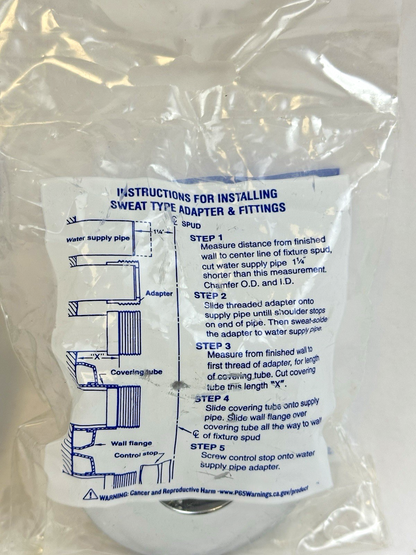 SLOAN H-636-AA SWEAT SOLDER KIT FOR 3/4'' SUPPLY (URINAL) LOT OF 2
