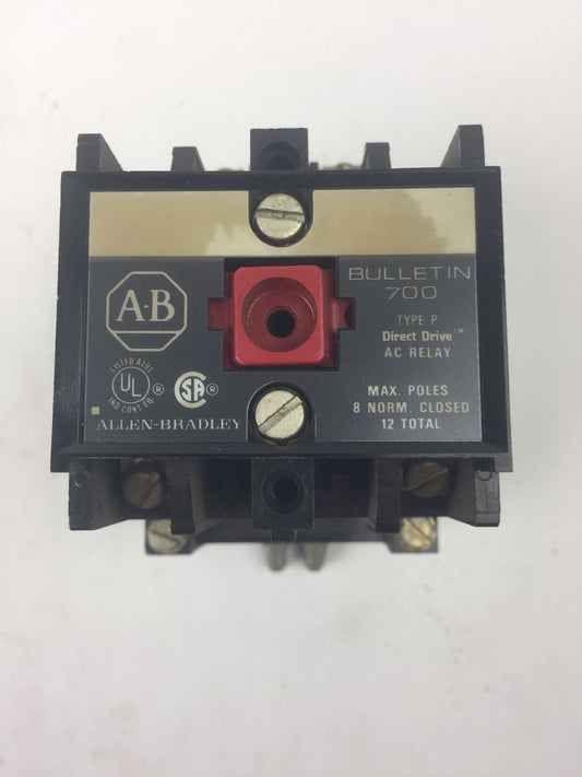 ALLEN BRADLEY 700-P200A1 AC CONTROL RELAY SERIES A COIL 115-120V 60HZ 110V 50HZ