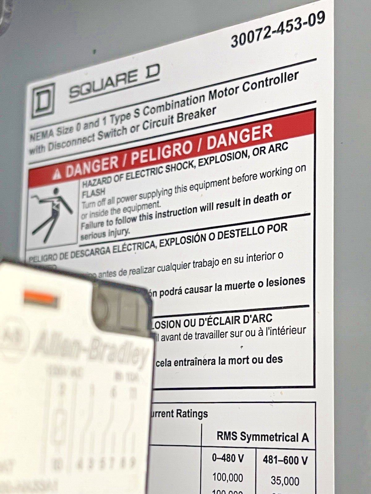 SQUARE D - 8538SBA23V02S SER. K - COMBINATION MOTOR STARTER - 30 A DISCONNECT