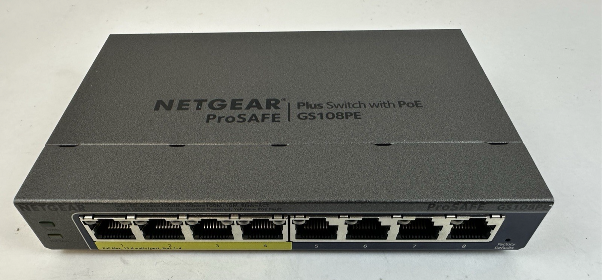NETGEAR PROSAFE GS108PE V3 8-PORT GIGABIT MANAGED POE SWITCH