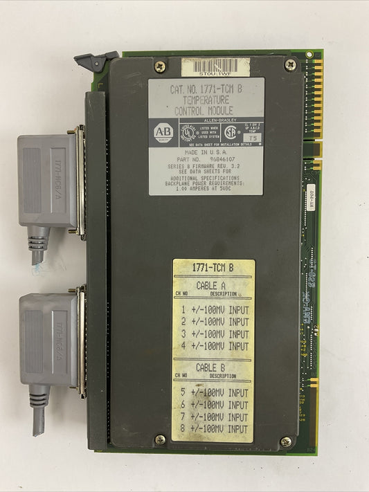 ALLEN BRADLEY 1771-TMC B TEMPERATURE CONTROL MODULE SERIES B FIRMWARE REV 3.2