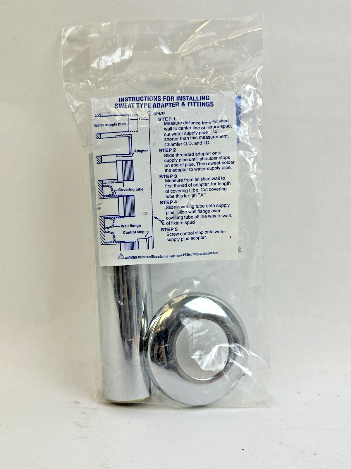 SLOAN H-634-AA SWEAT SOLDER KIT W/6" CASING TUBE FOR 1" SUPPLY(CLOSET OR URINAL)