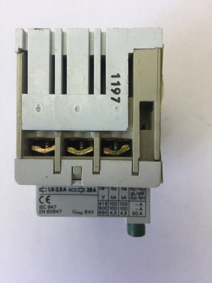 ALLEN BRADLEY 140-MN-0250 MANUAL MOTOR STARTER 600V 3 PH 1.5 HP SER C 1.6-2.5A