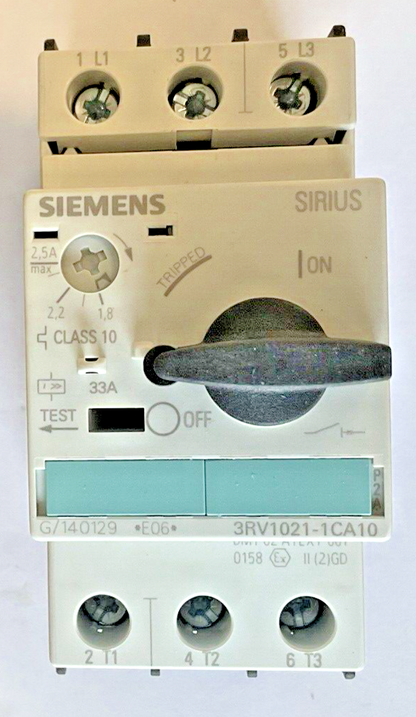 SIEMENS 3RV1021-1CA10 MOTOR CONTROL 1.8-2.5A
