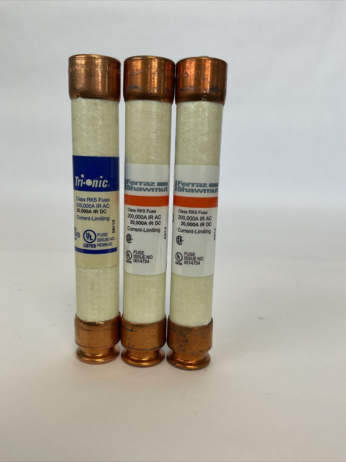 FERRAZ SHAWMUT TRS5R 5A 600V TRI-ONIC FUSE DUAL ELEMENT TIME DELAY (LOT OF 3)