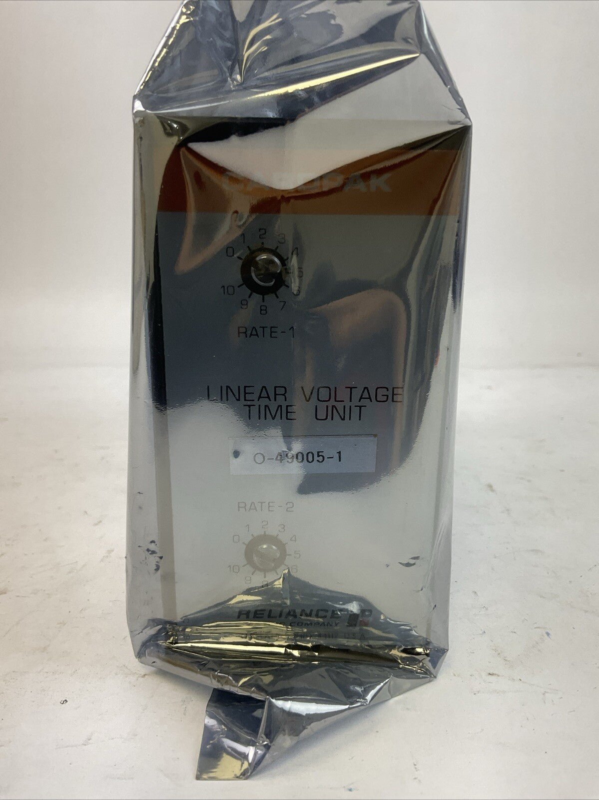 RELIANCE ELECTRIC O-49005-1 CARDPAK LINEAR VOLTAGE TIME UNIT 115VAC 0-49005-1