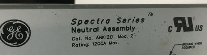 GE ANK120 PANELBOARD SPECTRA SERIES NEUTRALS 347 VOLT 1200 AMP MODEL NO 2 LUG TY