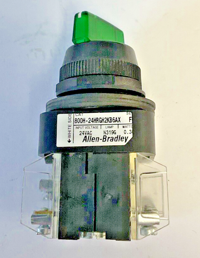 ALLEN BRADLEY 800H-24HRGH2KB6AX SELECTOR SWITCH SER F 24VAC 0.30WATTS