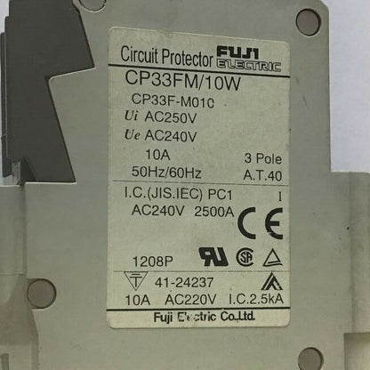 FUJI CP33FM/10W CIRCUIT PROTECTOR 10A 50/60HZ 3POLE