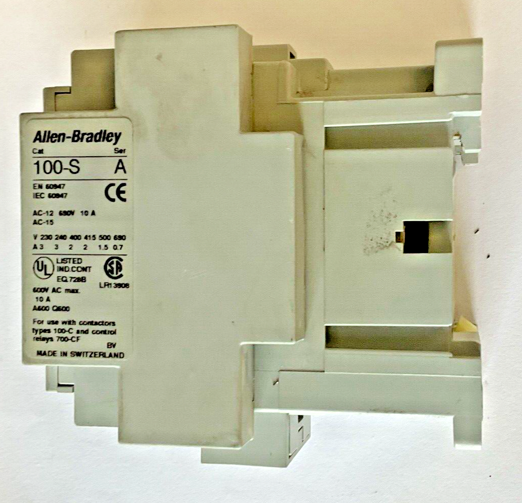 ALLEN BRADLEY 100-C09*10 CONTACTOR SER.A W/ 100-S AUX CONTACT SER.A