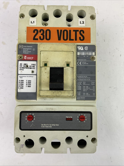 CUTLER HAMMER HM2P400X5M01Z07 CIRCUIT BREAKER 600VAC 250VDC 2POLE 400AMP