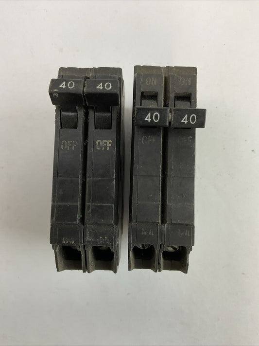 GE TQP240 40AMP 120/240VAC 1POLE CIRCUIT BREAKER (LOT OF 2)