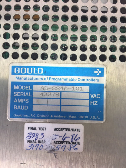 GOULD MODICON AS-884A-101 PROGRAMMABLE CONTROLLER MISSING KEY