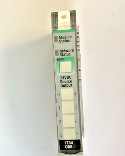 ALLEN BRADLEY 1734-MB PLC MODULE W/ 1734-RTB TERM.BLOCK, 1734-OB8 OUTPUT MODULE