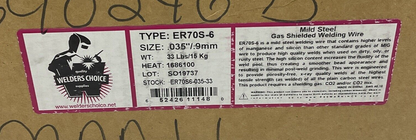 WELDERS CHOICE ER70S-6 WELDING WIRE .035"/ .9MM
