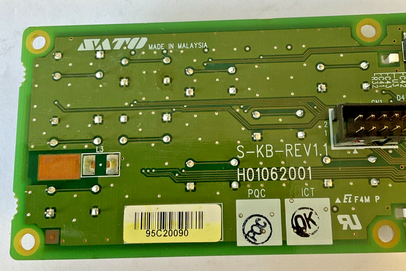 SATO R07452010 LCD DISPLAY PANEL S-KB-REV1.1 H01062001