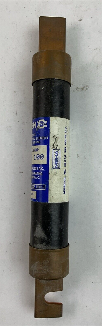 BRUSH ECSR100 DUAL ELEMENT CURRENT LIMITING TIME DELAY FUSE 600VAC 100AMP