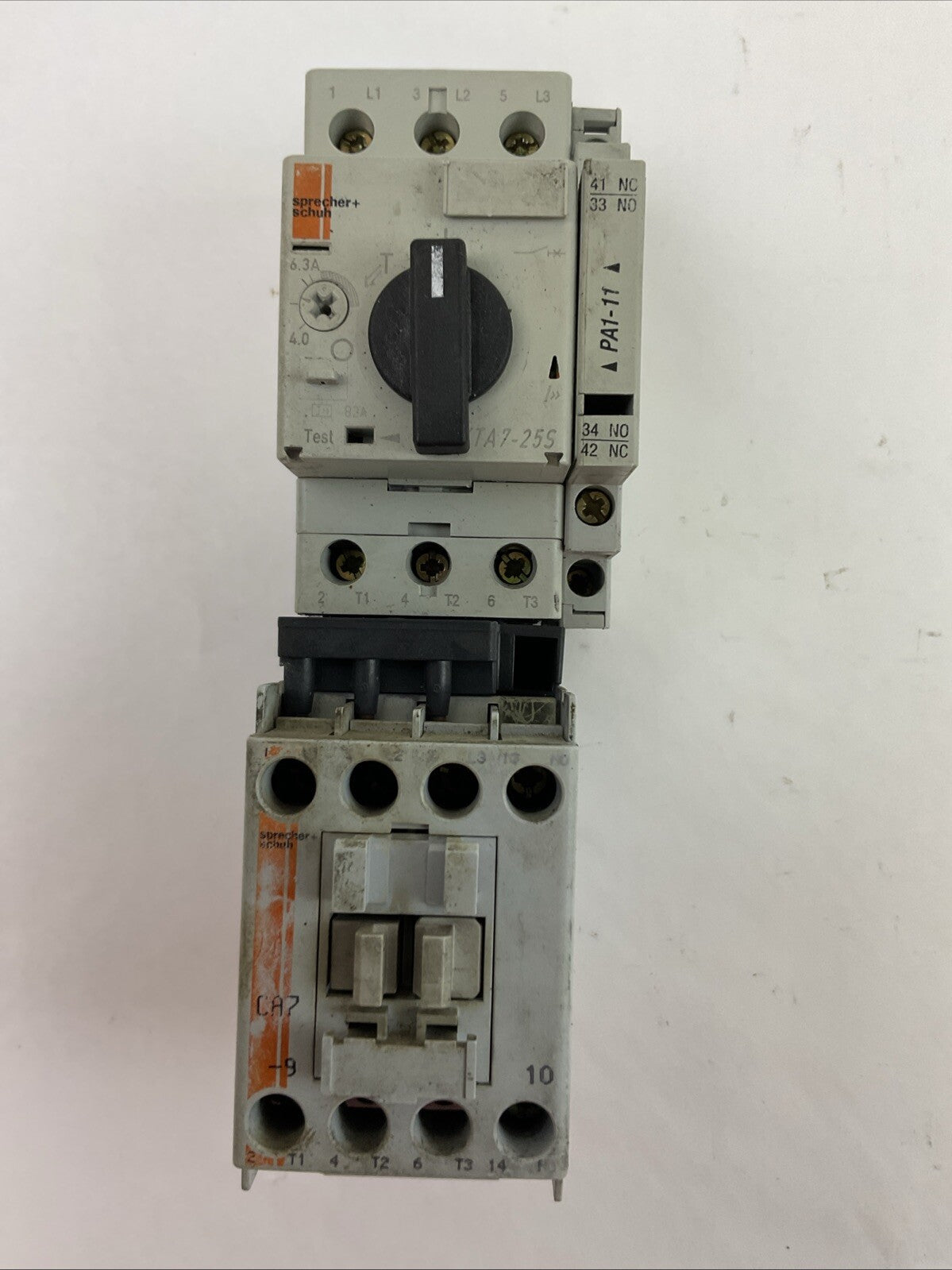 SPRECHER+SCHUH KTA7-25S-6.3A CIRCUIT BREAKER 4.0-6.3A CA7-9-10 CONTACTOR 277V