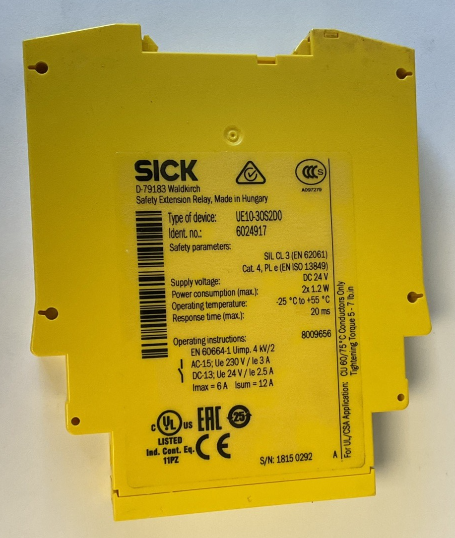 SICK UE10-30S2D0 SAFETY EXTENSION RELAY 24VDC 1.2W