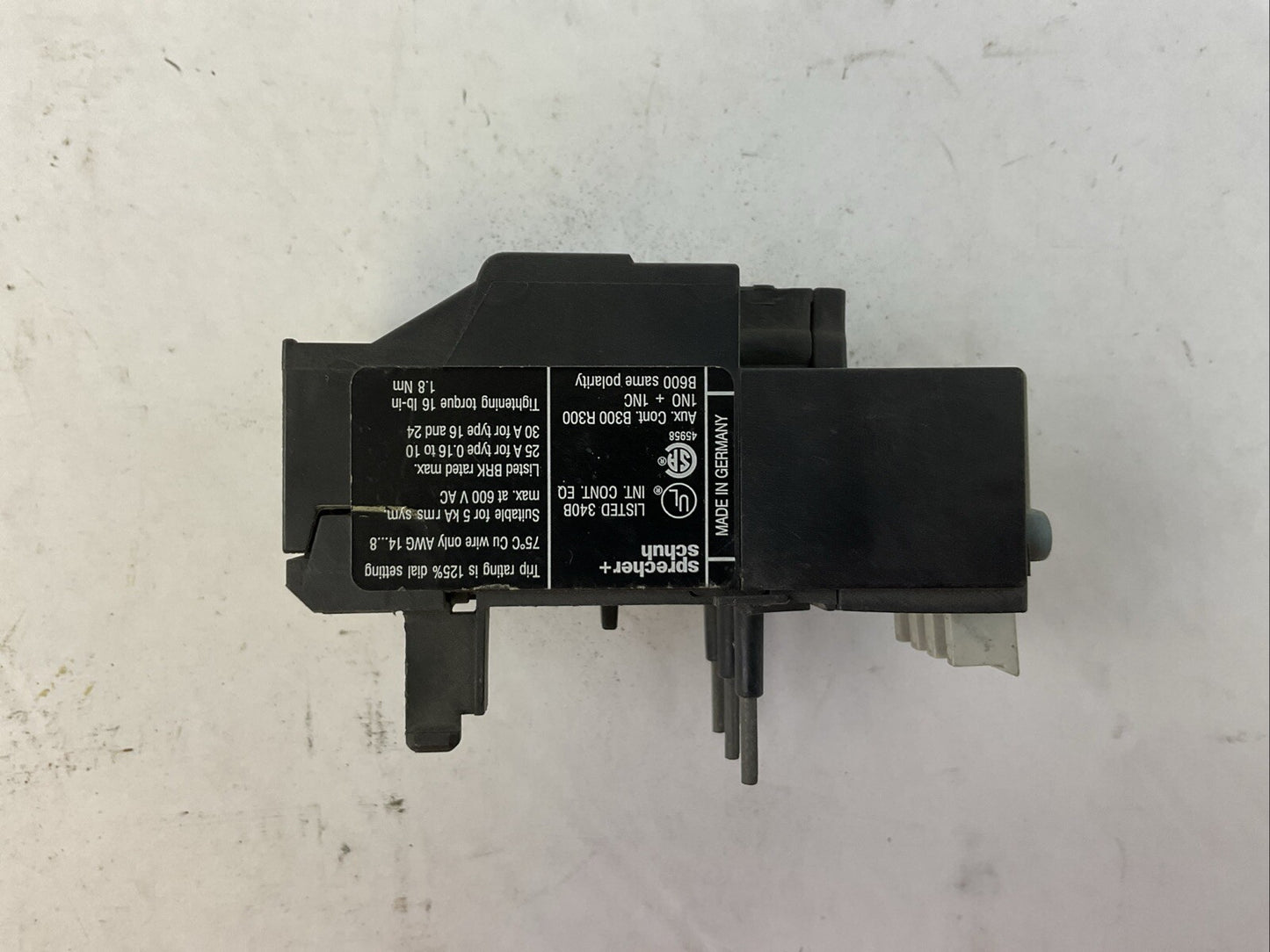 SPRECHER + SCHUH CT7-24-4 OVERLOAD RELAY 600VAC 2.4-4.0A