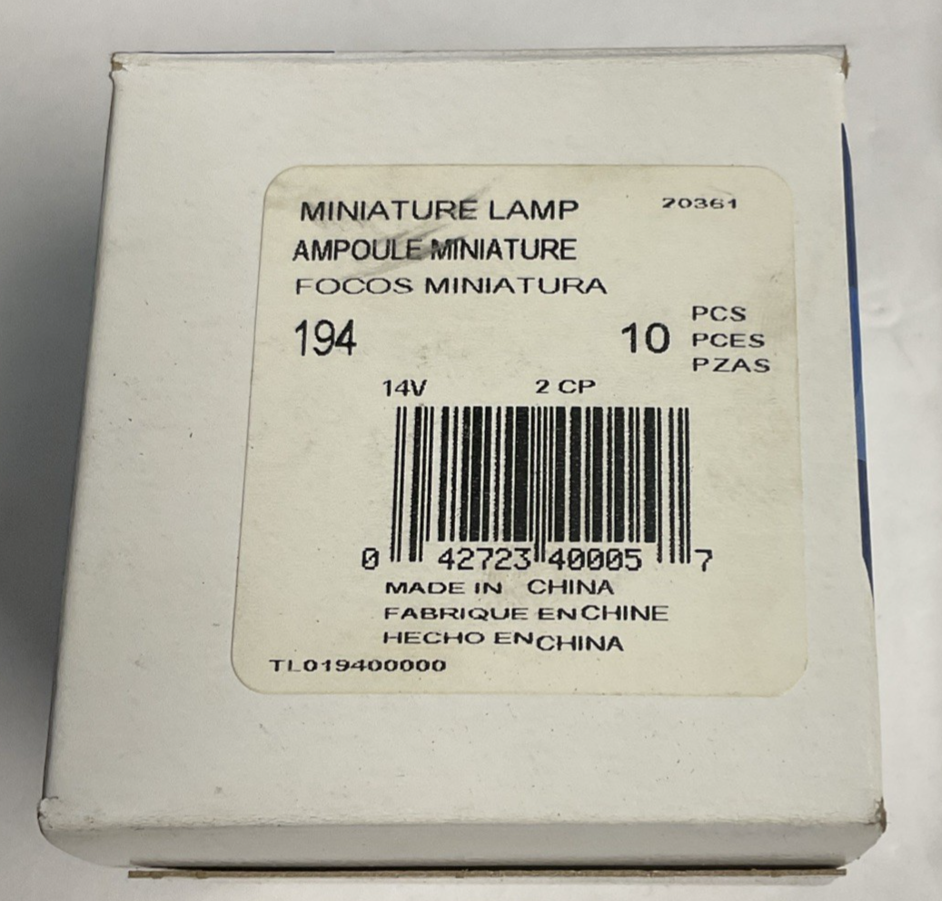 WAGNER 194 MINIATURE LAMP 14V ***BOX OF 10***