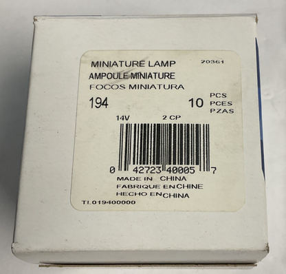 WAGNER 194 MINIATURE LAMP 14V ***BOX OF 10***