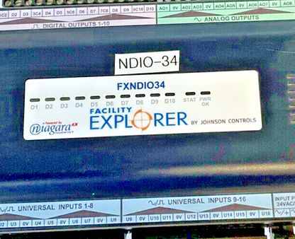 JOHNSON CONTROLS FXNDIO34 MODULE FACILITY EXPLORER