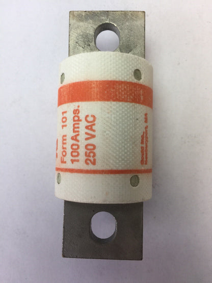 GOULD SHAWMUT AMPTRAP A25X100 FUSE 100 AMP 250VAC TYPE 4TIA FORM 101
