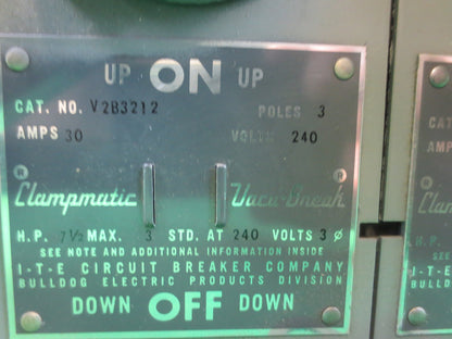 ITE Clampmatic Vacu-break V2B3212 30 A 240 V 7 1/2 HP