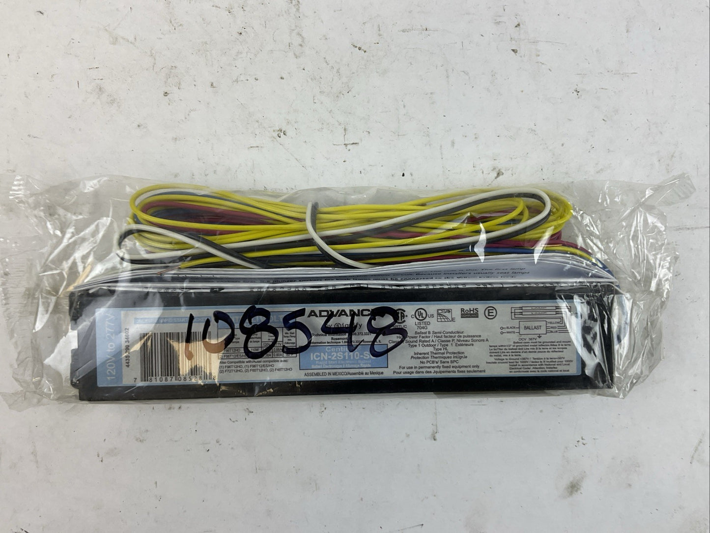 ADVANCE ICN-2S110-SC RAPID START ELECTRONIC BALLAST 120V TO 277V