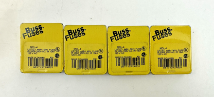 COOPER BUSSMANN MDL-4 GLASS TIME DELAY FUSE 4A 250VAC 125VAC 5 PACK LOT OF 4