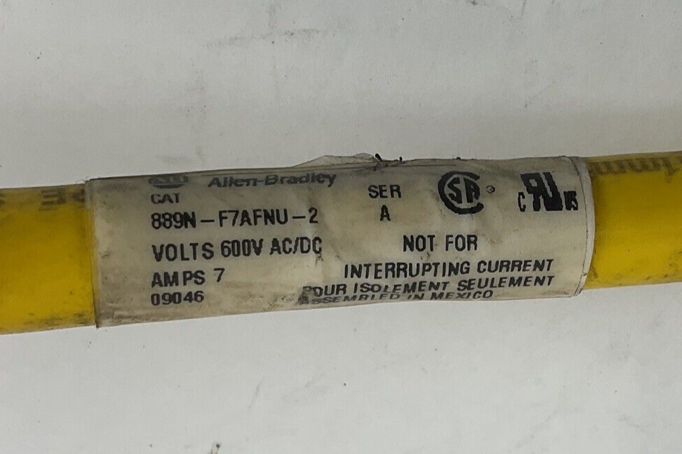 ALLEN BRADLEY 889N-F7AFNU-2 CORDSET SER.A 600V 7A