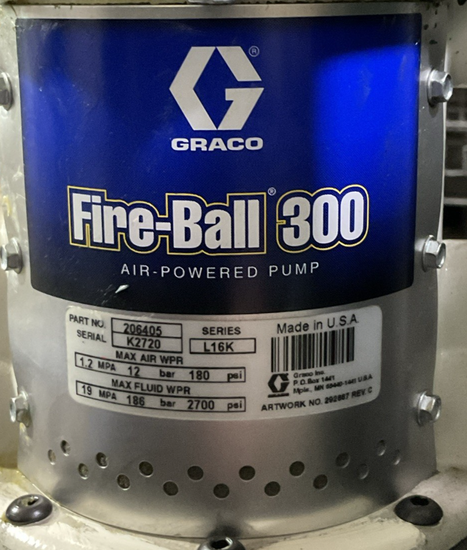 GRACO 206405 SERIES L16K FIRE-BALL 300 AIR POWERED PUMP GSPM-15-18kgA20-37 LUBE