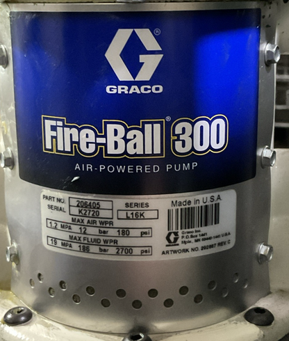 GRACO 206405 SERIES L16K FIRE-BALL 300 AIR POWERED PUMP GSPM-15-18kgA20-37 LUBE