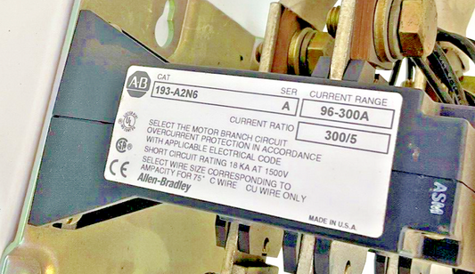 ALLEN BRADLEY 193-A2N6 OVERLOAD RELAY SER.A 96-300A