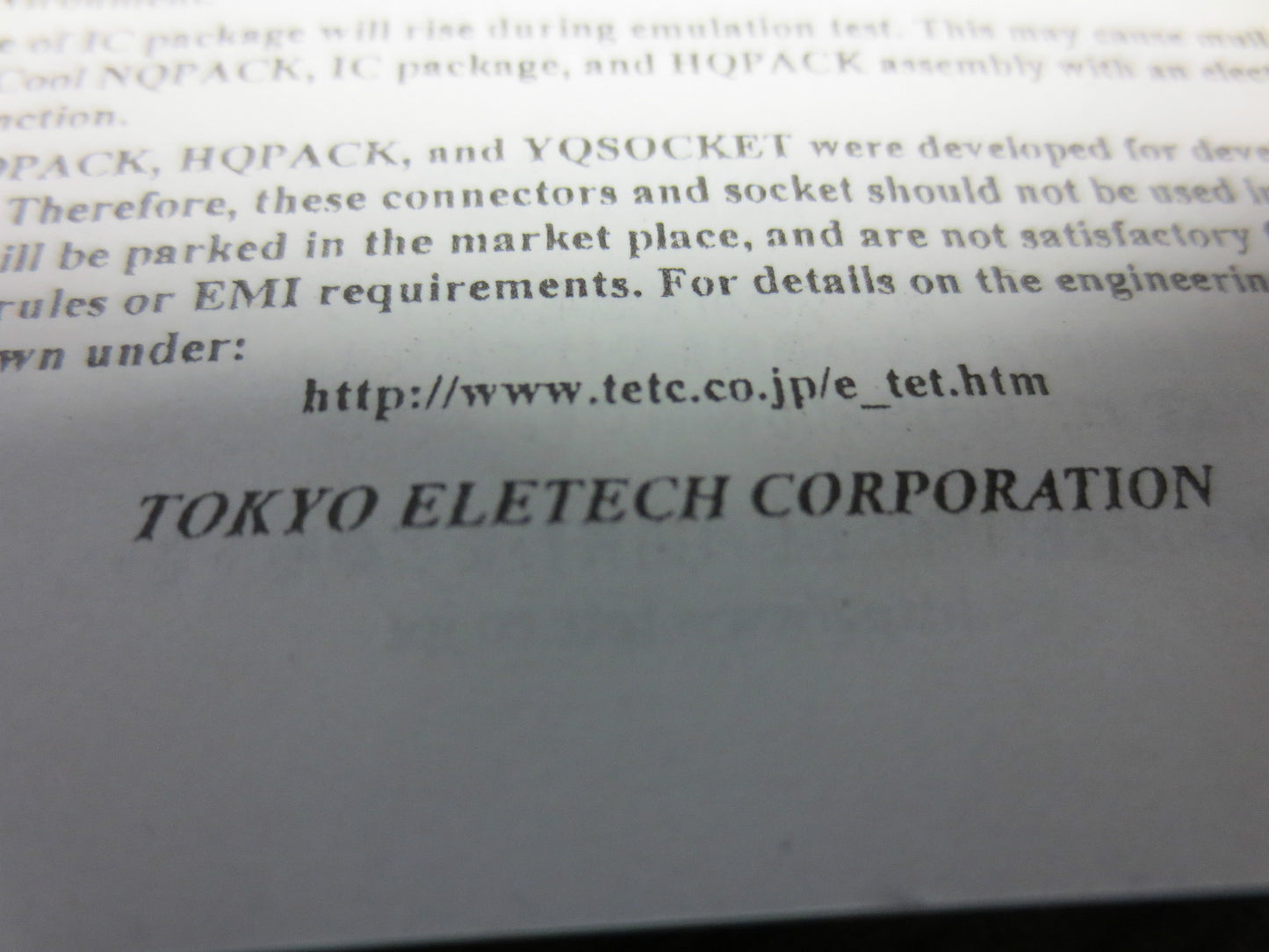 NQPACK048SD SCHROTT / TOKYO ELETECH YK06Y29F0, YK08116E0, YK06607J0 / 1000635965
