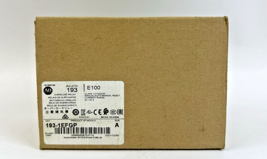 Allen Bradley 193-1EFGP E100 20-100A Overload Relay Ser. A