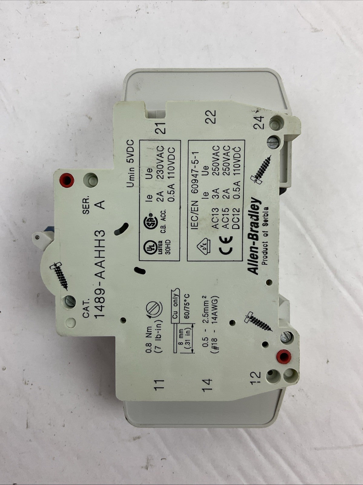 ALLEN BRADLEY 1489-A1D040 SER A CIRCUIT BREAKER 277VAC 48VDC 4AMP (LOT OF 3)
