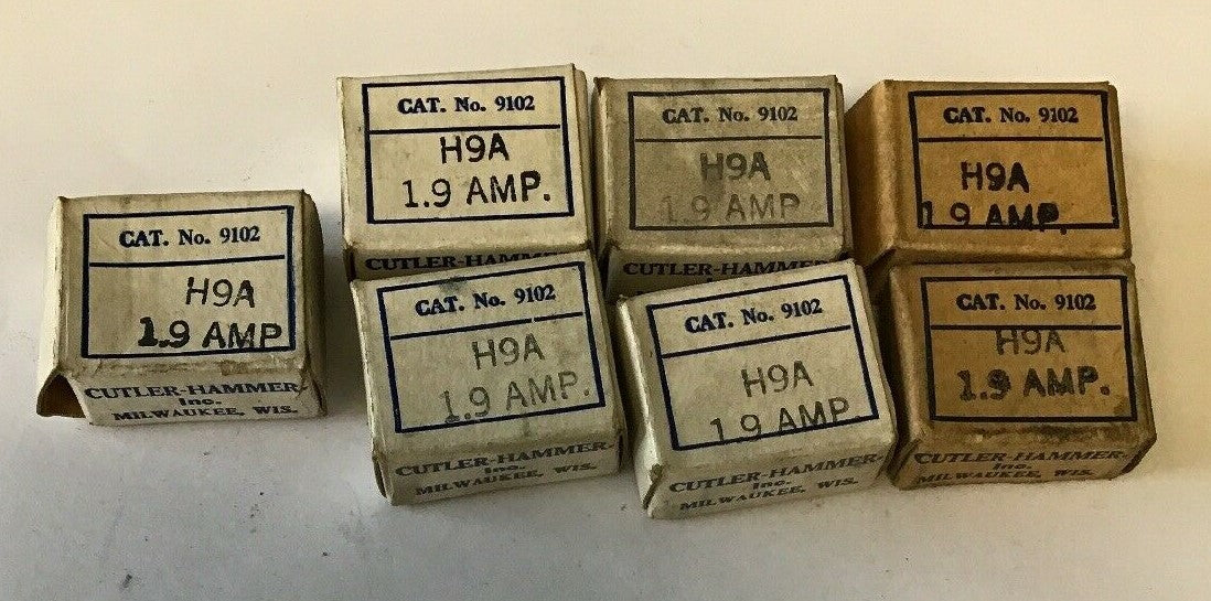 CUTLER HAMMER 9102 H9A 1.9AMP HEATER****LOTOF7****