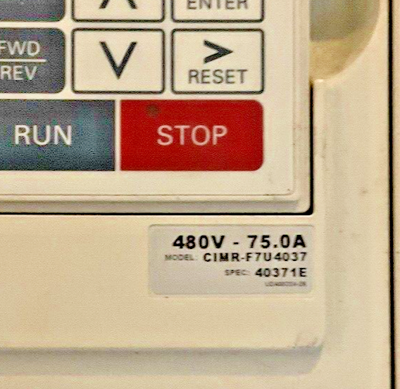 YASKAWA CIMR-F7U4037 AC DRIVE 480V 75A 40371E