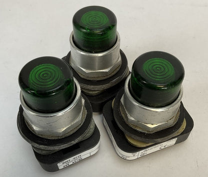 ALLEN BRADLEY 800T-QT24 GREEN PILOT LIGHT SER T 24V (LOT OF 3)