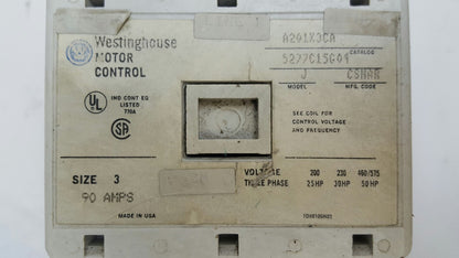 WESTINGHOUSE A201K3CA MOTOR CONTROL - SIZE 3 - MODEL J20 - 90A - 3-PH 5277c15g04