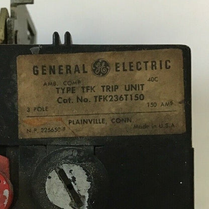 GE TFK236T150 150AMP TYPE TFK 3POLE TRIP UNIT