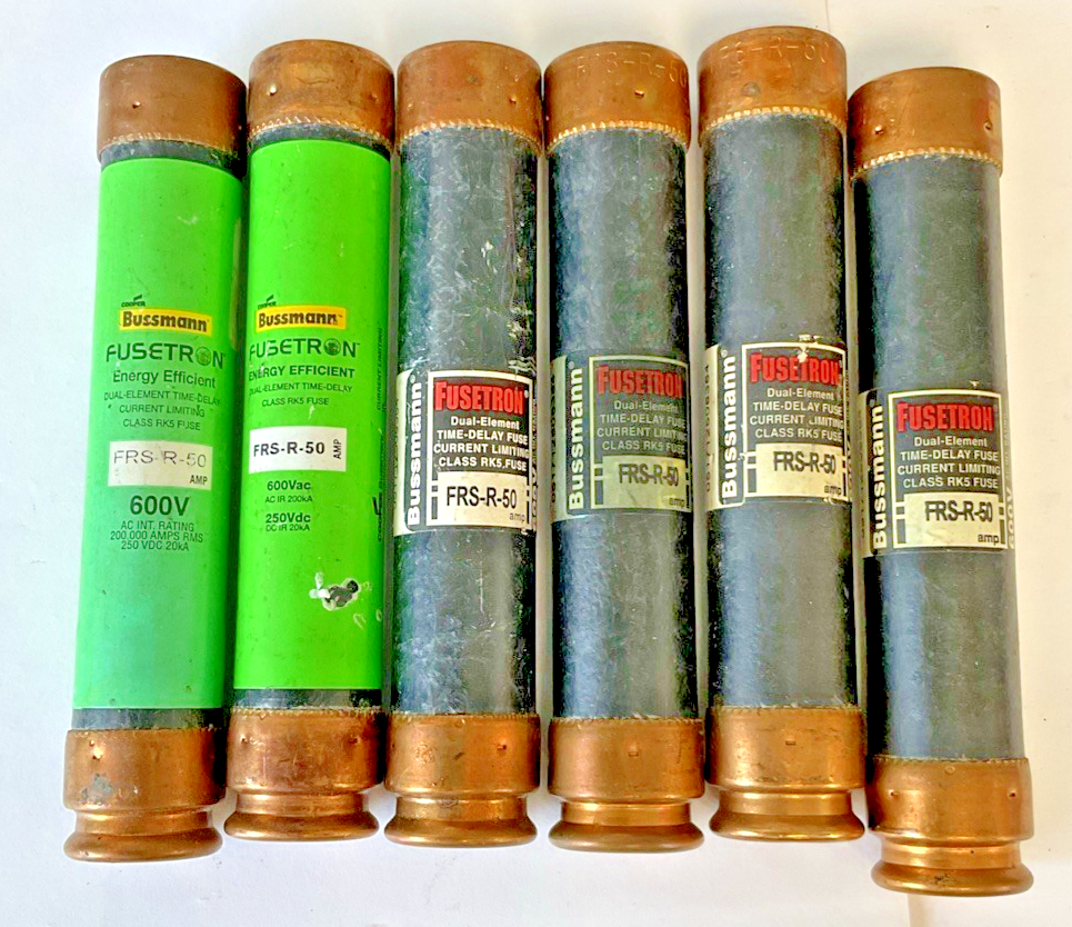 BUSSMANN FRS-R-50 FUSETRON FUSE CLASS RK5 600VAC 250VDC ***LOTOF6***